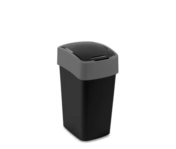 Šiukšlių dėžė Flip Bin, 25L, juoda/sidabrinė