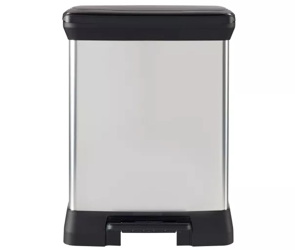 Metalinė atliekų dėžė su pedalais "Deco Bin Duo" 10+18L sidabrinė