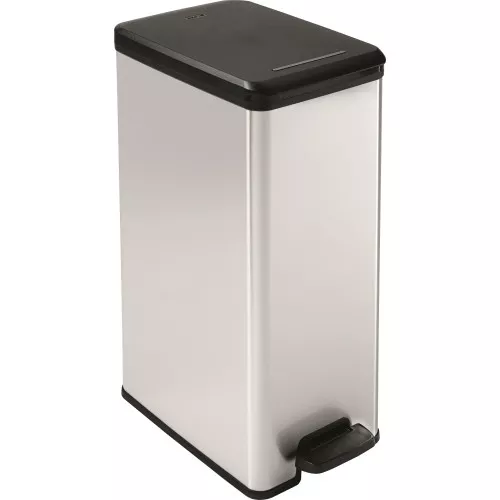 Мусорное ведро с педалью металлизированное Slim Bin 40L silver