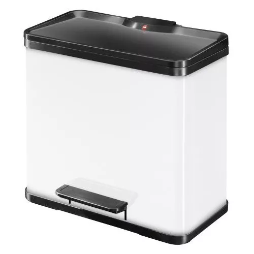 Waste sorting bin with pedal Öko duo Plus L / 17+9L / white