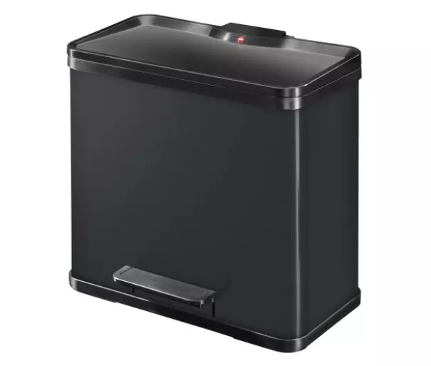 Atliekų rūšiavimo šiukšliadėžė su pedalu Öko duo Plus L / 17+9L / juoda