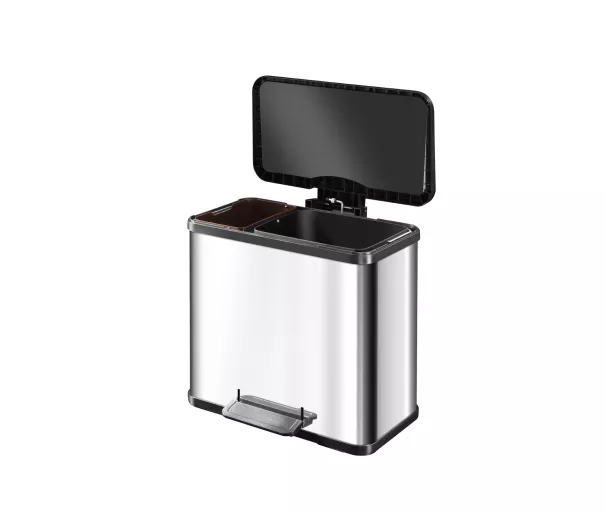 Atliekų rūšiavimo šiukšliadėžė su pedalu Öko duo Plus L / 17+9L / juoda