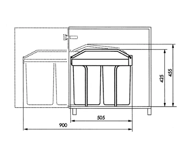 Мусорное ведро встроенное Multi-Box duo L / 2x14L / белый