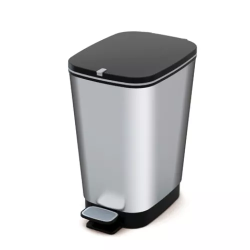 Мусорное ведро с педалью металлизированное Chic Bin M 25L стального цвета