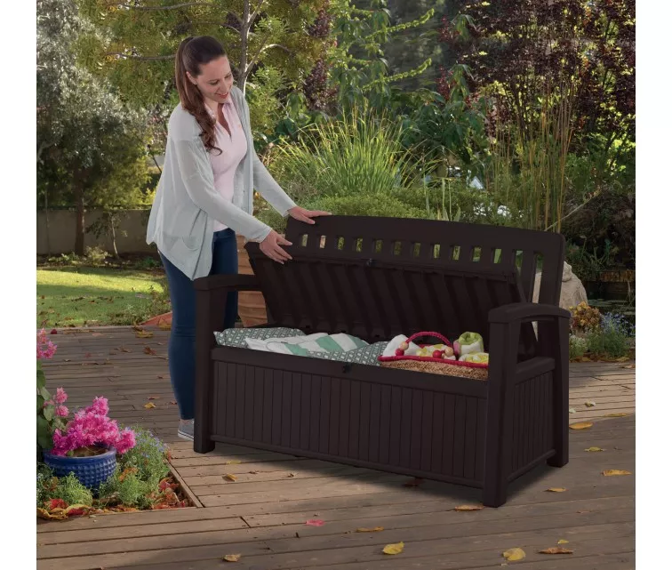 Lauko suolas su daiktadėže Keter Patio Storage Bench 227L, rudas