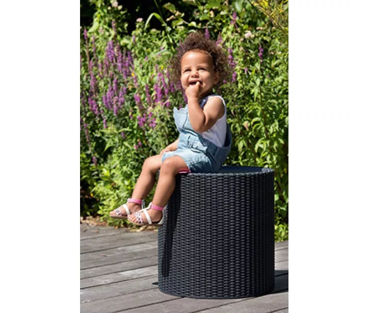 Keter jahutiga tool köiest käetugedega, tumehall, 219431