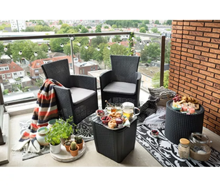 Keter jahutiga tool köiest käetugedega, tumehall, 219431