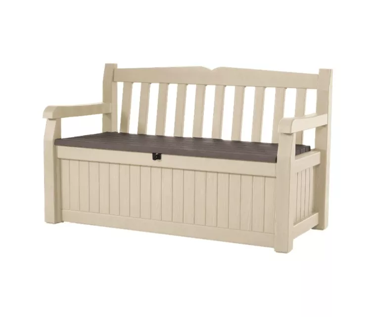 Lauko suoliukas su daiktadėže Keter Eden, smėlio spalvos