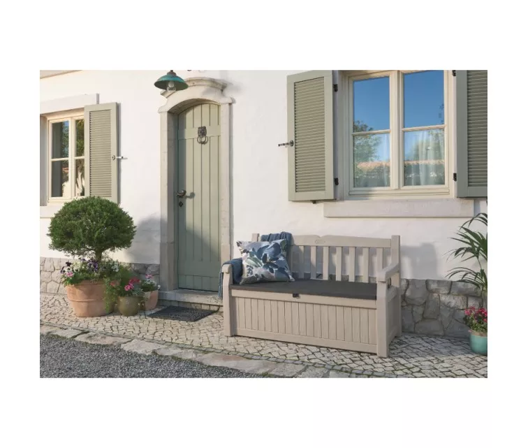 Lauko suoliukas su daiktadėže Keter Eden, smėlio spalvos