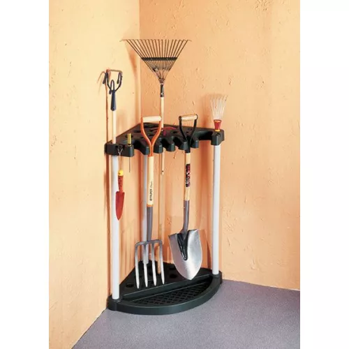 Garden Tool Holder Corner Tool Rack black