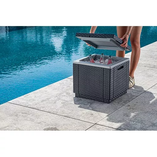 Садовый столик / ящик для хранения Ice Cube серый