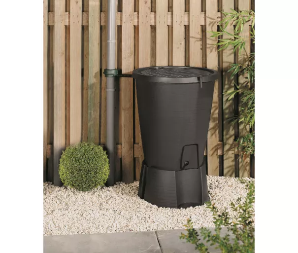 Ūdens muca Indigo Water Butt + Base 200L pelēka