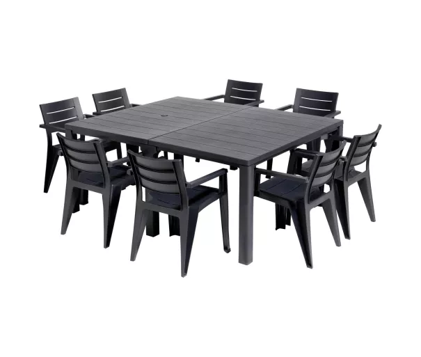 Sodo stalas Julie Double Table, pilkas (2 konfigūracijos)