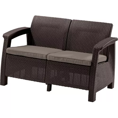Garden sofa double Corfu Love Seat brown