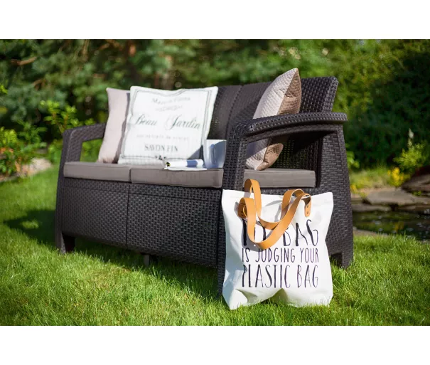 Garden sofa double Corfu Love Seat brown