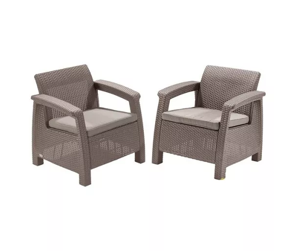 Dārza krēsli Corfu Duo Set bēši