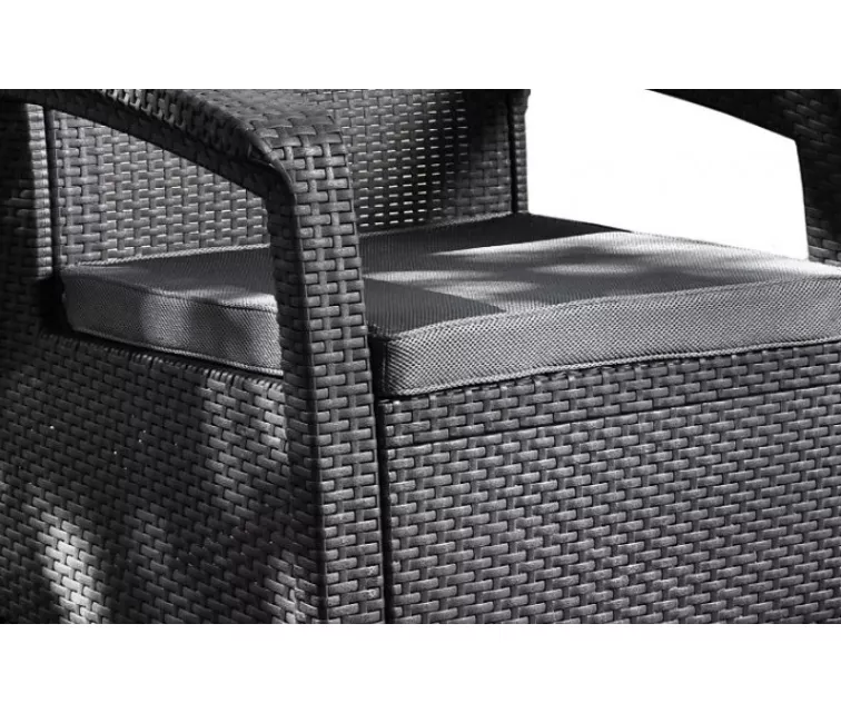 Lauko fotelių komplektas Keter ALLiBERT Corfu Duo, juodas/pilkas