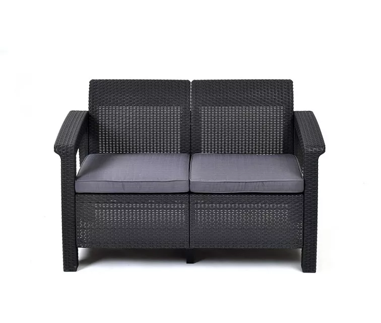 Садовый диван двухместный Corfu Love Seat серый