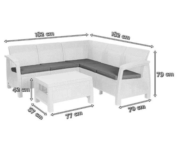 Garden furniture set Corfu Relax Set brown