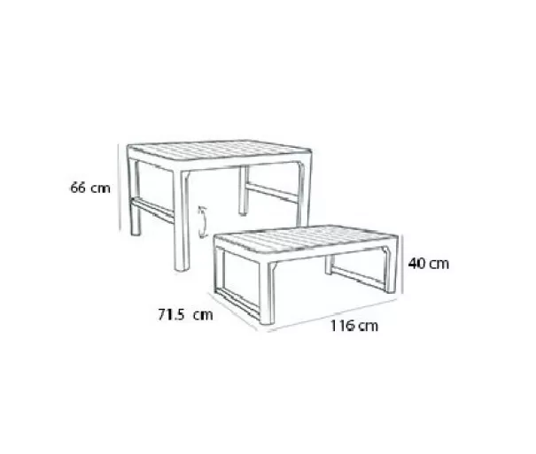 Lyon Rattan Table grey