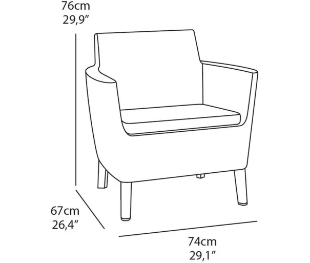 Dārza mēbeļu komplekts Salemo Balcony Set pelēks
