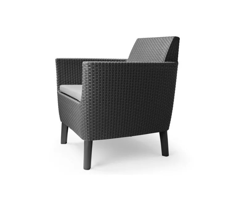 Sodo baldų komplektas "Salemo" 3 sėdimų vietų komplektas pilkos spalvos