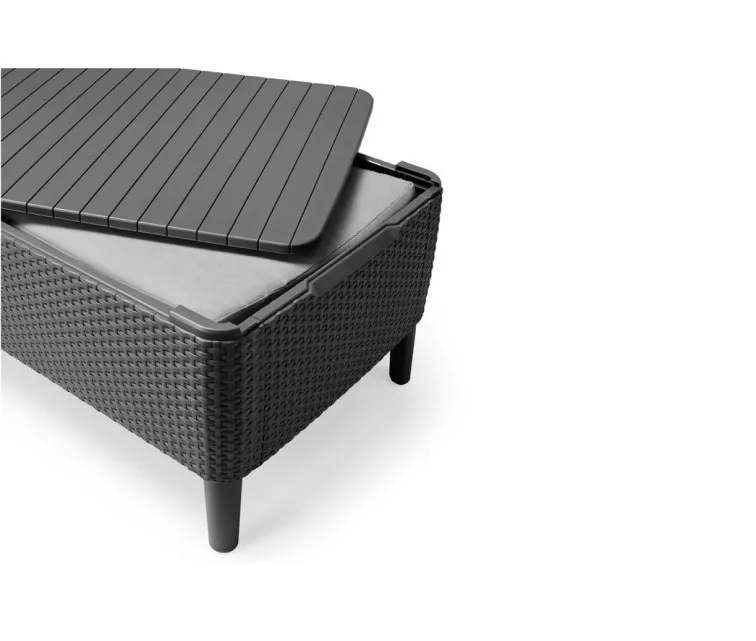 Sodo baldų komplektas "Salemo" 3 sėdimų vietų komplektas pilkos spalvos