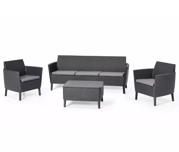 Dārza mēbeļu komplekts Salemo 3 Seater Set pelēks
