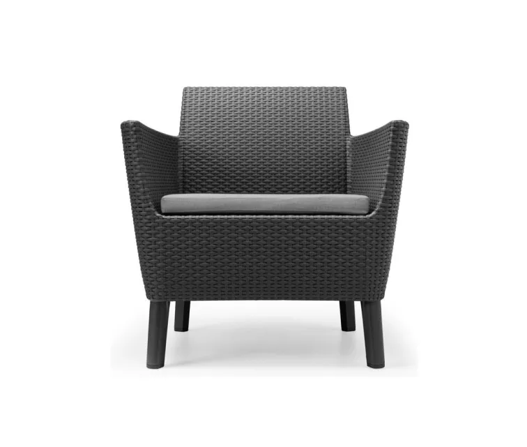 Sodo baldų komplektas "Salemo" 3 sėdimų vietų komplektas pilkos spalvos