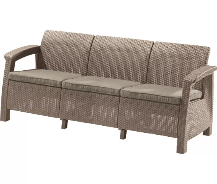 ( BE PAKUOTĖS + SURENKTAS ) Sodo sofa Corfu Love Seat Max beige