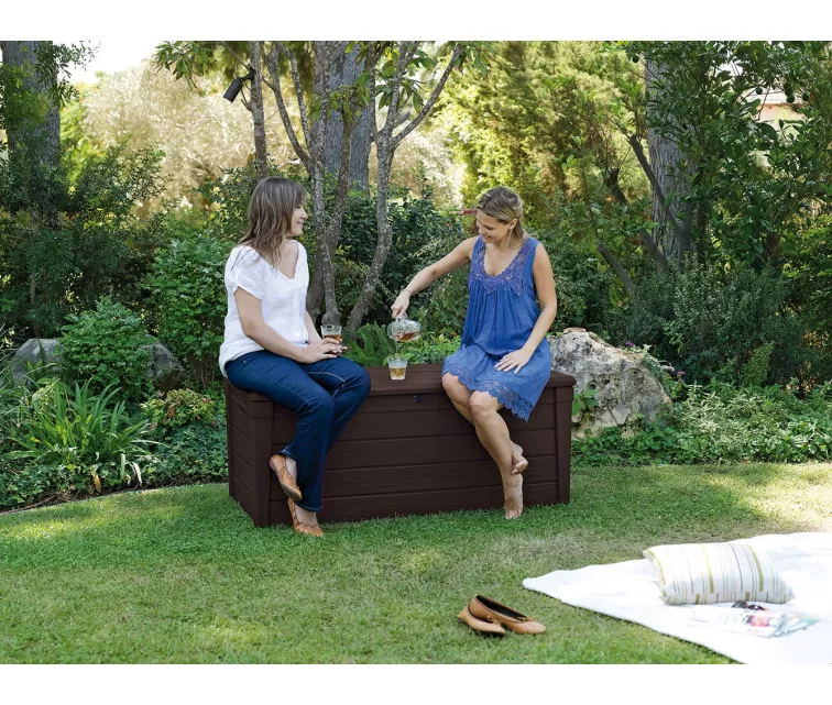 Daiktadėžė-suoliukas Keter Brightwood 455l, rudas