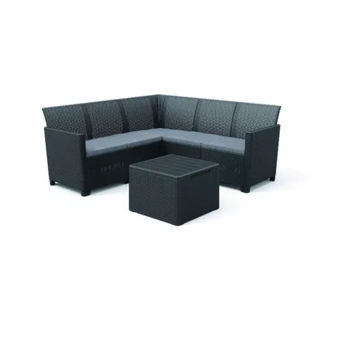Garden furniture set Claire 5 Seat Corner with table/storage box grey
