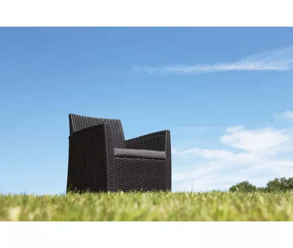Garden furniture set Mia Set with cushion box grey
