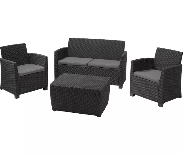 Garden furniture set Mia Set with cushion box grey