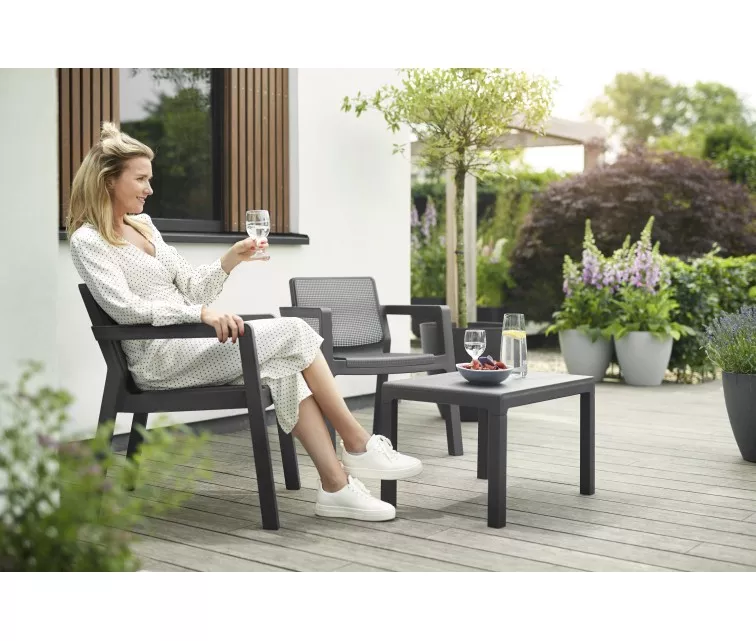 Sodo baldų komplektas Emily Balcony Set grey