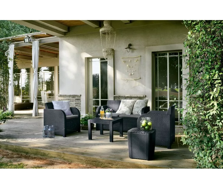 Aiamööbli komplekt Georgia 4-osaline, hall