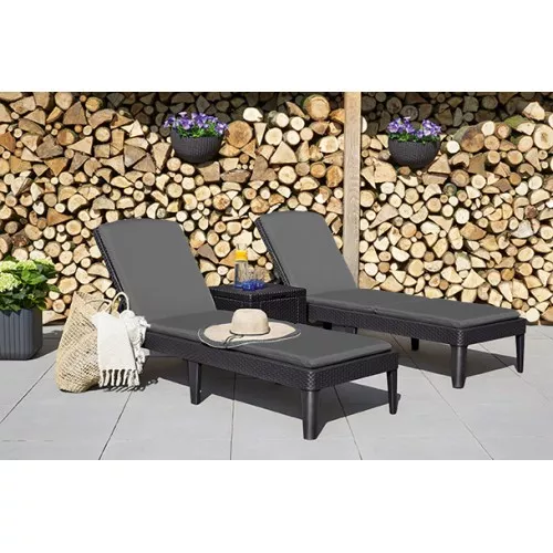 Allibert Saulės gultas Jaipur, grafito spalvos, 235162