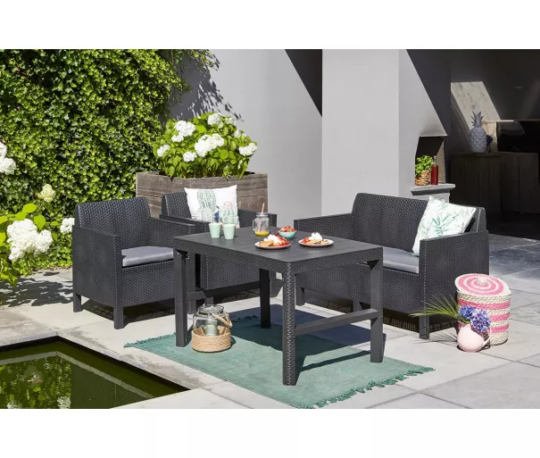 Dārza galds Lyon Rattan Table brūns
