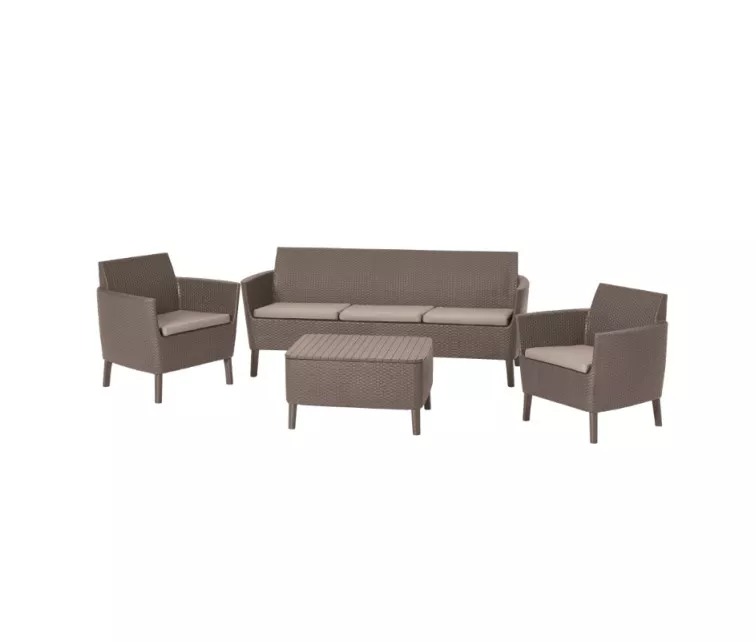 Sodo baldų komplektas "Salemo" 3 sėdimų vietų komplektas, smėlio spalvos