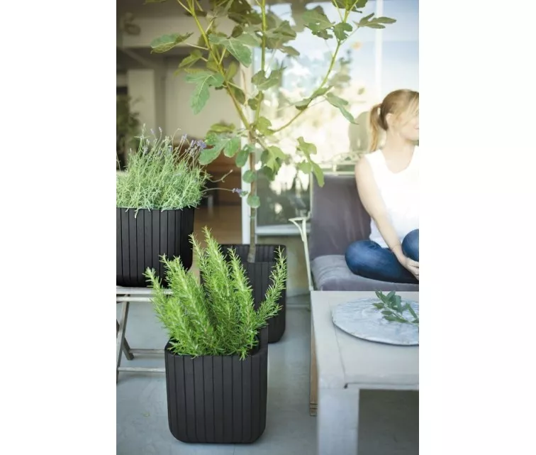 Flowerpot Cube Planter M grey