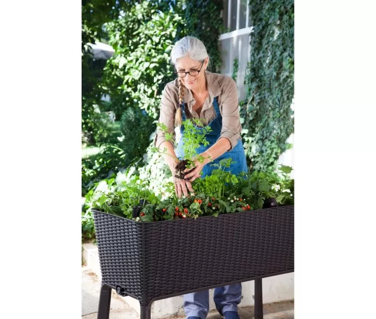 Горшок для цветов Easy Grow Rattan Waves коричневый