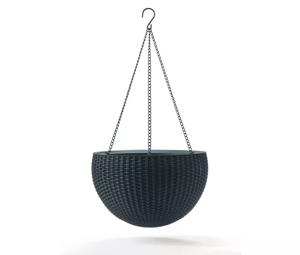 Горшок для цветов подвесной Hanging Sphere Planter серый