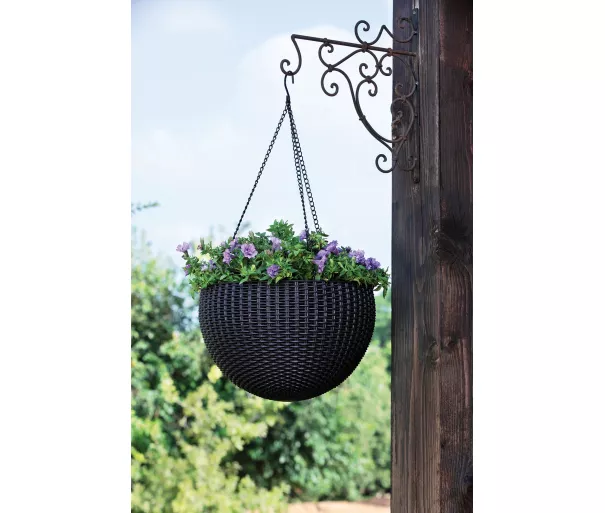 Горшок для цветов подвесной Hanging Sphere Planter коричневый