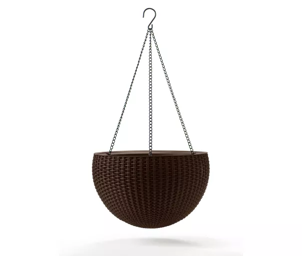 Горшок для цветов подвесной Hanging Sphere Planter коричневый