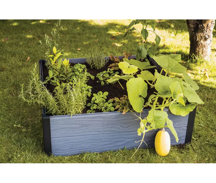 Kvadratinė gėlyno kraštinė Maple Square, 106x106x32cm, pilka