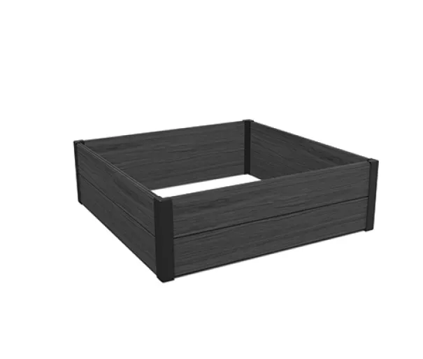Бордюр квадратной клумбы Maple Square 106x106x32см серый