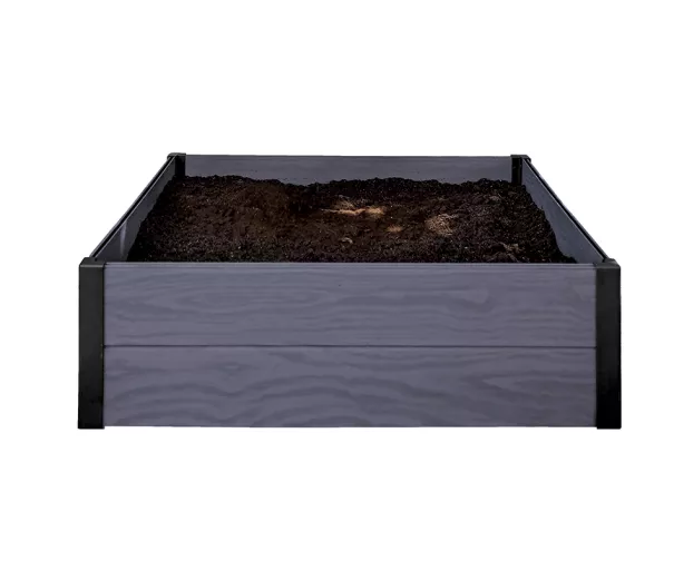 Бордюр квадратной клумбы Maple Square 106x106x32см серый