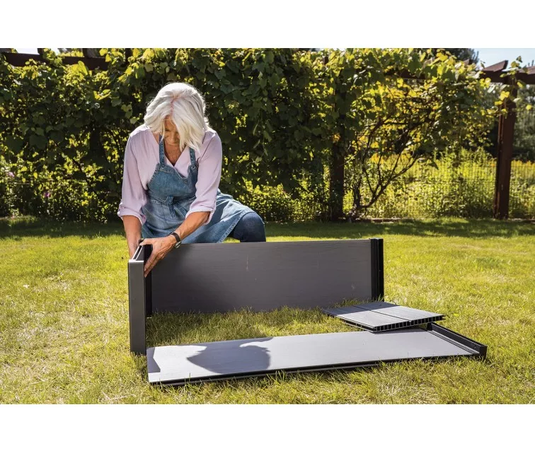 Бордюр для клумбы прямоугольный Maple Tough 106x52x32см серый