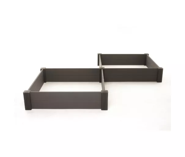 ( BOJĀTS IEPAKOJUMS ) Apmalītes 2 gab. modulāras kvadrāta puķu dobei Vista Modular 122x122x27cm brūnas