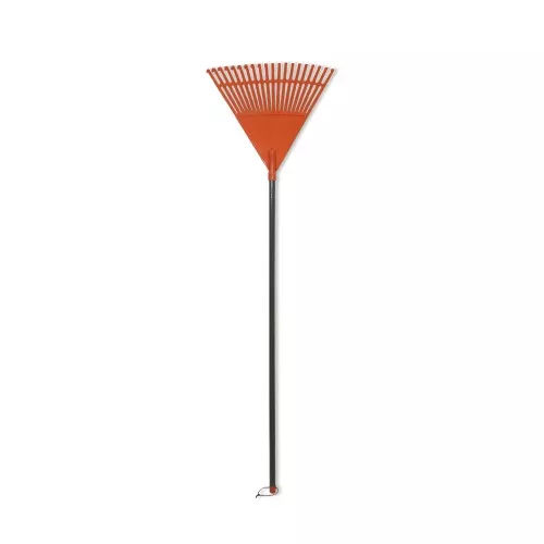 Грабля для уборки листьев с ручкой, оранжевая 45cм (с 20 зубьями)